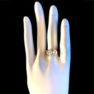 14K Gold Ring with Diamond-like CZ